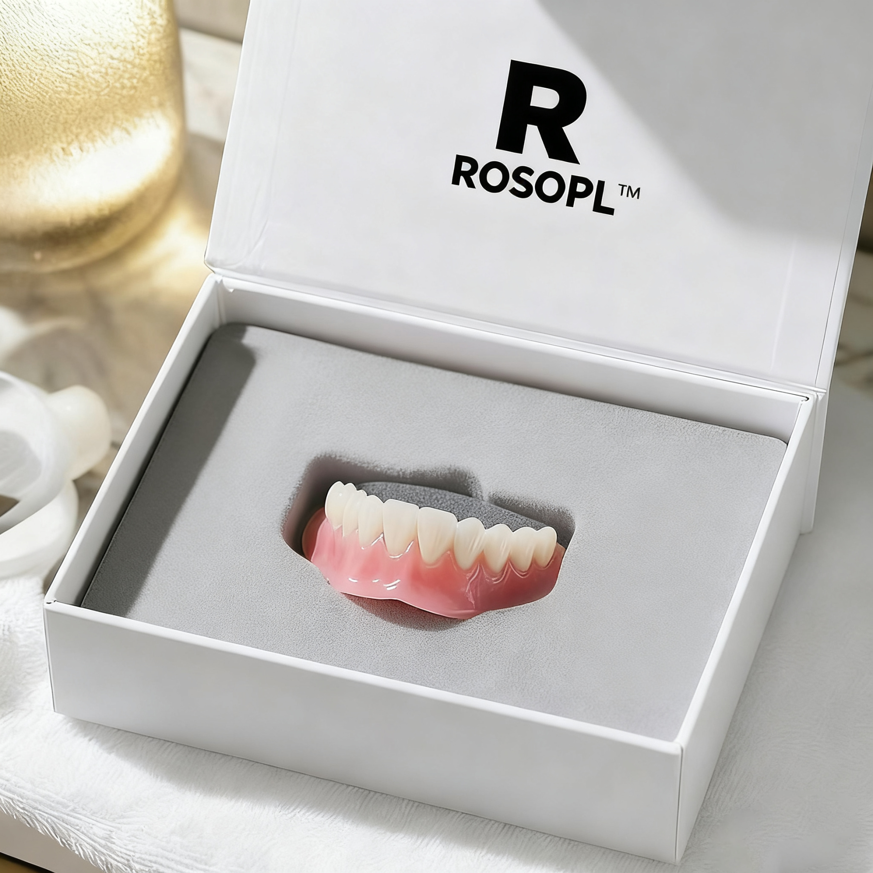 ROSOPL DENTURES-Boil-and-Bite Functional Denture, Self-fit at Home, Fully Adjustable for Narrow or Wide Arches, Long or Short-term Solution, Eat, Drink and Smile Confidently