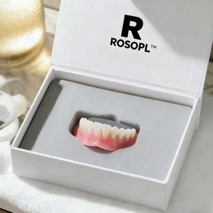 ROSOPL DENTURES-Boil-and-Bite Functional Denture, Self-fit at Home, Fully Adjustable for Narrow or Wide Arches, Long or Short-term Solution, Eat, Drink and Smile Confidently