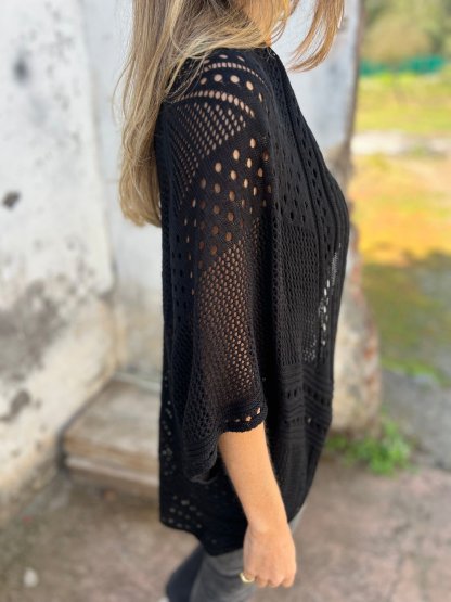 Hollow Half Sleeve Cardigan