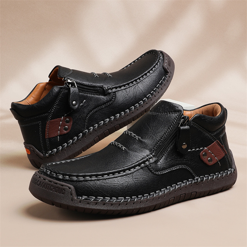 (🔥Lowest Price) Men's Waterproof Non-slip Wide Roe Handmade Cowhide Shoes Slip-on Orthopedic Shoes Driving Shoes, Suitable For Any Scene(🔥Free Orthopedic Insole)