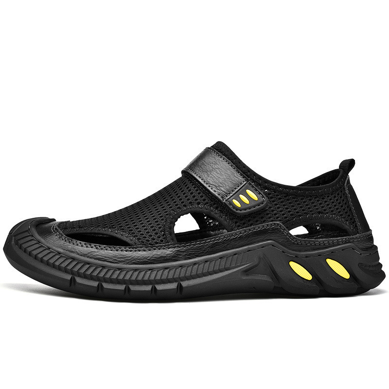 Men's Casual Stitch Closed Toe Slip On Sandals - Outdoor Anti-skid Rubber Sole Summer Sandals For Beach Hiking Climbing(Wide Foot Big Size)