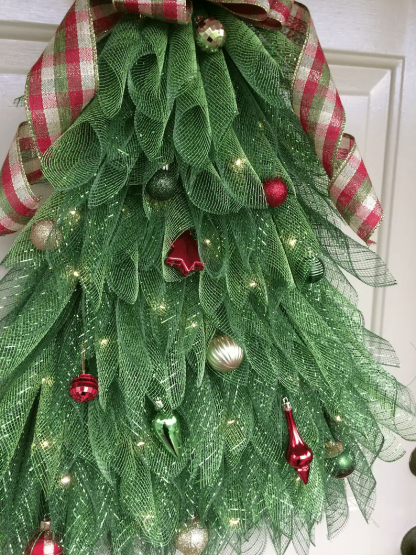 Last Day 70% OFF - Handmade Christmas Tree Wreath for Front Door