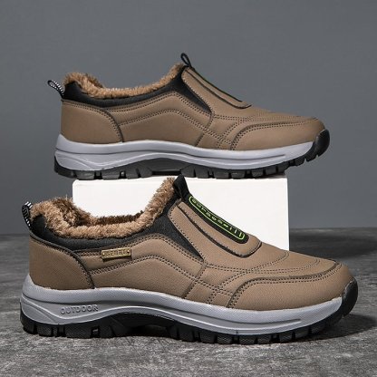 (e??��Best Selling) Men's Comfortable Waterproof Orthopedic Walking Shoes Plus Velvet Shoes