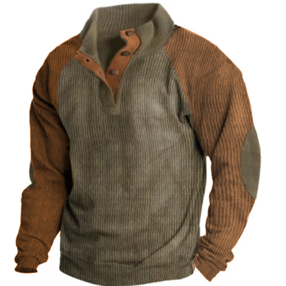 Men's Outdoor Raglan Sleeves Casual Stand Collar Sweatshirt