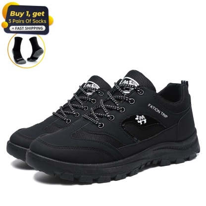 Men's Thickened Sole Elastic Collar Orthopedic Insole Comfortable Outdoor Shoes Casual Shoes-walkjoyful