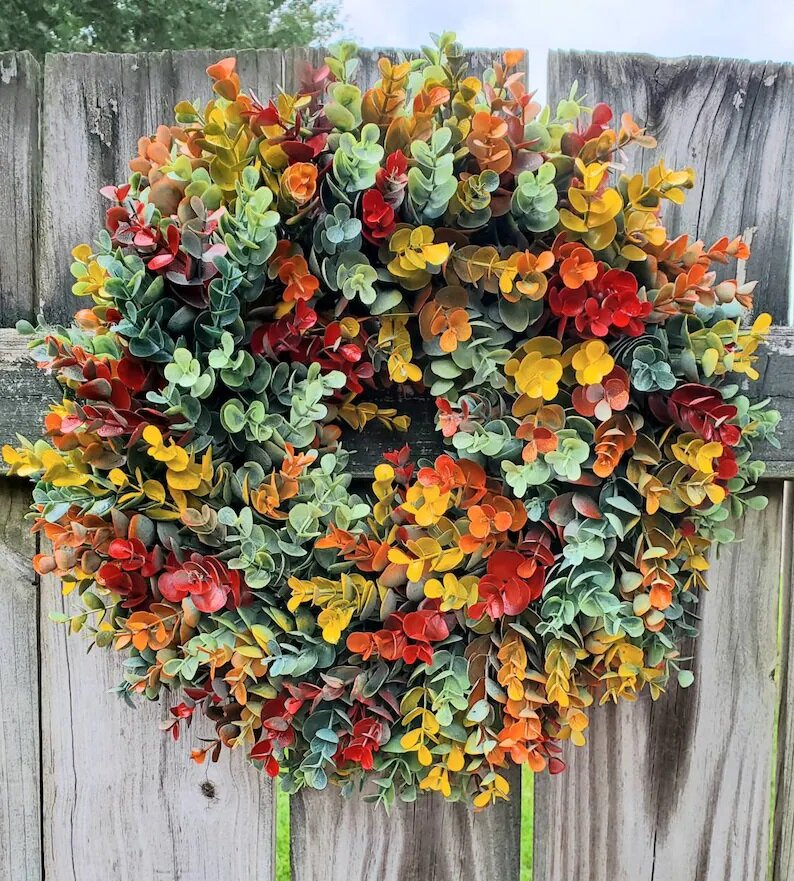Autumn Eucalyptus Farmhouse Wreath