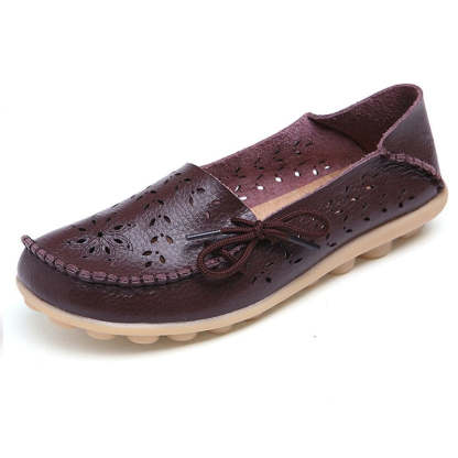 Vanccy- Leather Loafers Flats-walkjoyful