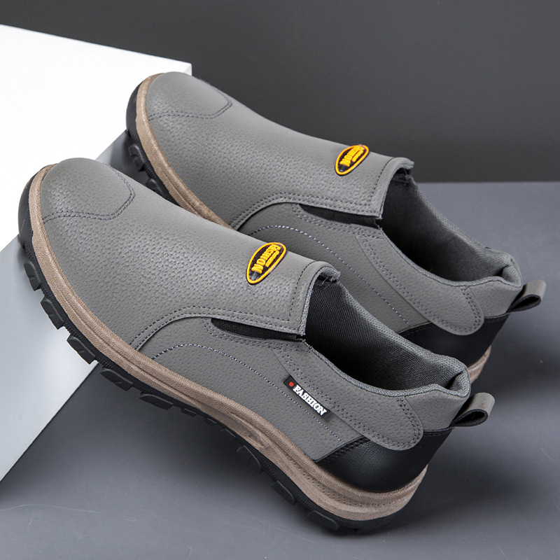 (⏰Limited Time 70% Discount off)Men's Outdoor Breathable Genuine Leather Shoes Non-slip Slip-On Shoes Arch Support Orthopedic Shoes-walkjoyful