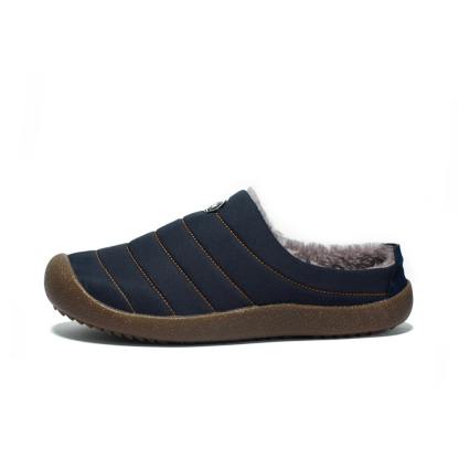 Men's Winter Water-resistant Fur-lined Flat Othopedic Slippers