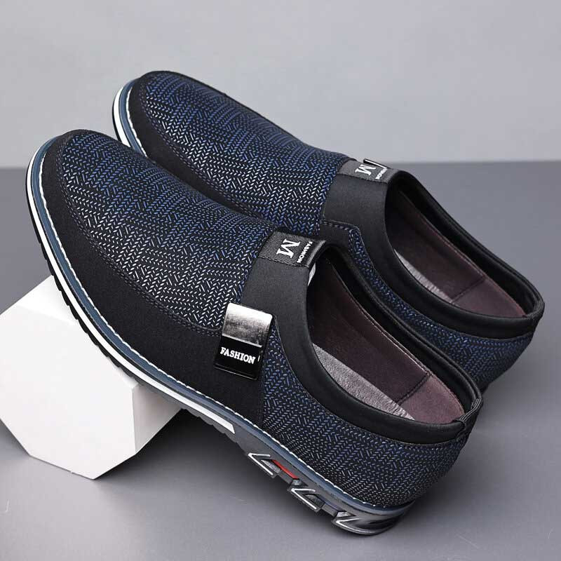 Men Business Casual Comfy Leather Slip On Shoes-burnzay