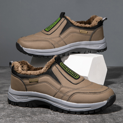 (e??��Best Selling) Men's Comfortable Waterproof Orthopedic Walking Shoes Plus Velvet Shoes