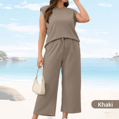 💕2025 Hot Sale 49% OFF🔥2025 New Women's  Sleeveless Top & Wide-Leg Pants 2-Piece Set