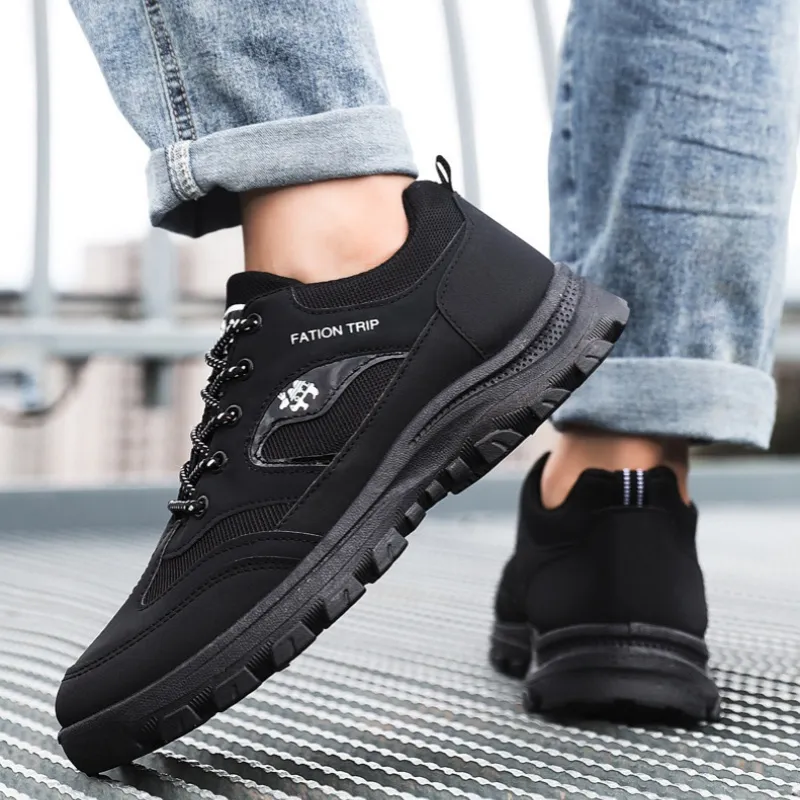 Men's Thickened Sole Elastic Collar Orthopedic Insole Comfortable Outdoor Shoes Casual Shoes-walkjoyful