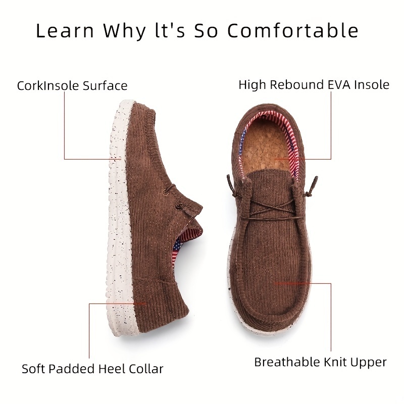 Men's Star Stripes Breathable Lightweight Non-slip Slip On Comfortable Loafers
