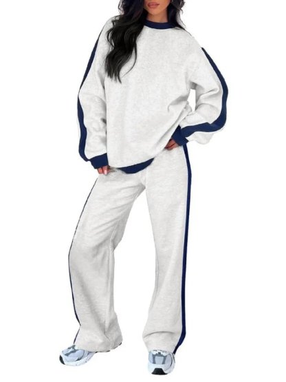 Women's Fleece Loose Fit Cozy Sweatshirt & Straight Leg Sweatpants Matching Sets