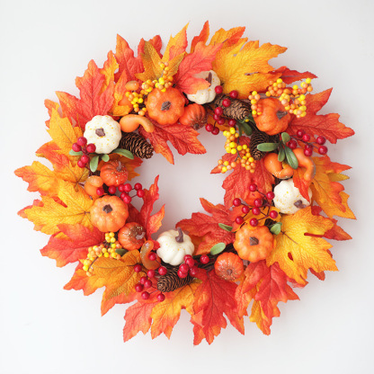 Fall Peony and Pumpkin Wreath - Year Round Wreath 2