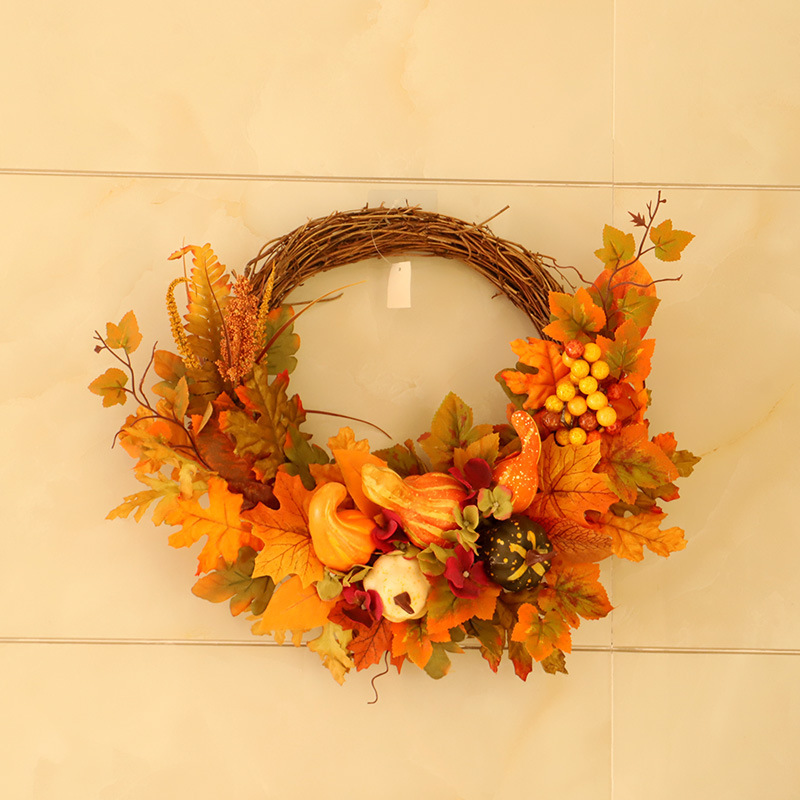 Fall Peony and Pumpkin Wreath - Year Round Wreath 9