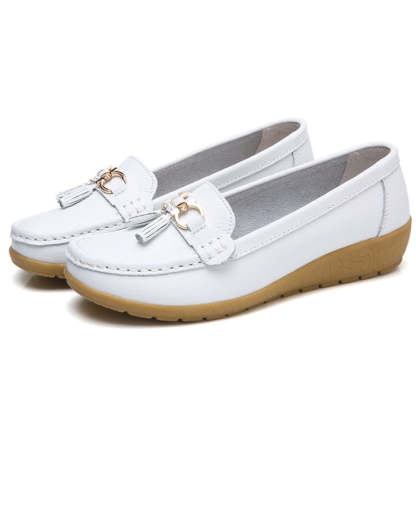 Vanccy-Women Flats Ballet Leather Shoes-walkjoyful