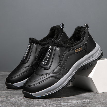 (e??��Best Selling) Men's Comfortable Waterproof Orthopedic Walking Shoes Plus Velvet Shoes