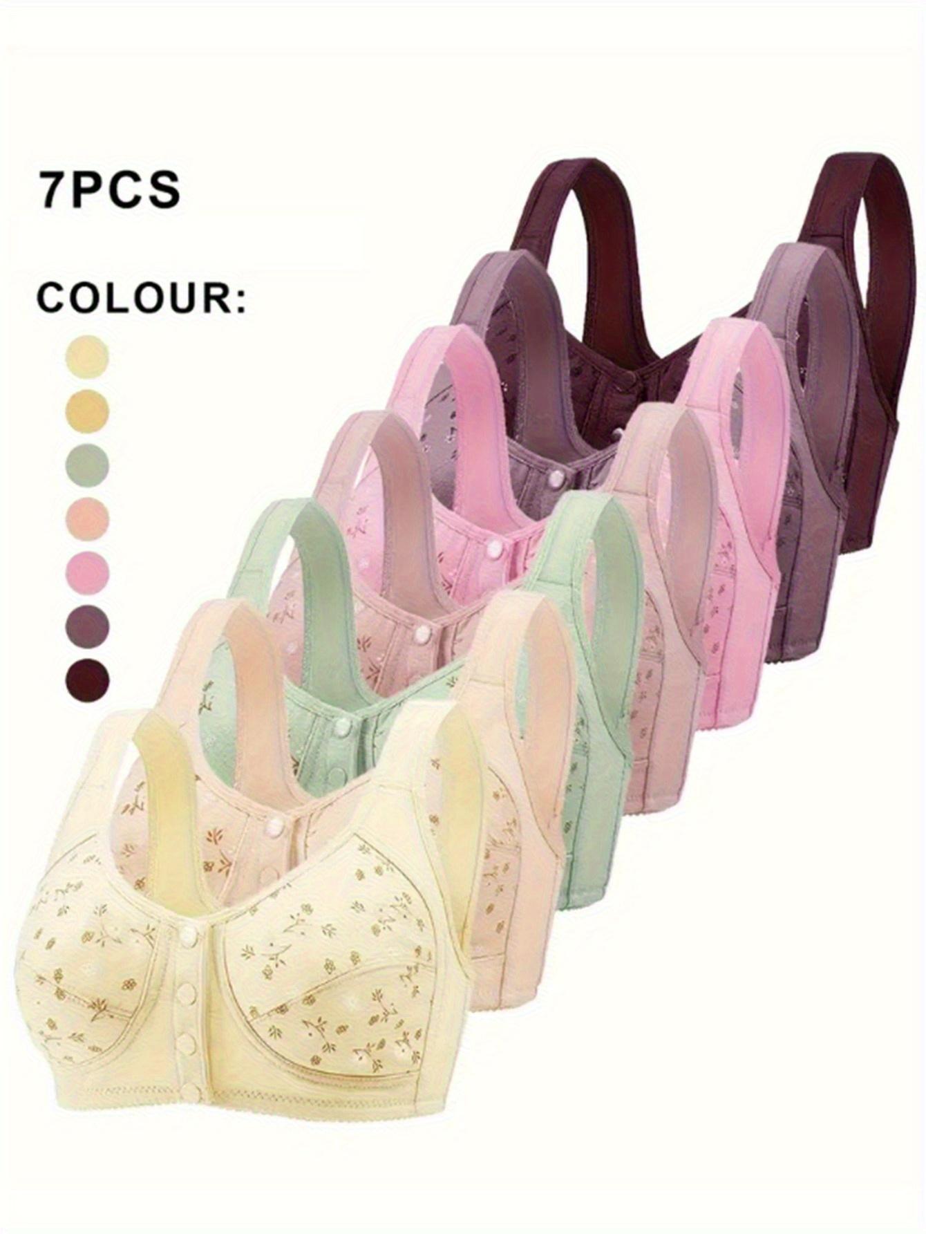 Hicloth 7-Pack Front Closure Wireless Bras Runs Small, Size Up 1,for Women, Everyday Light Support Lace Bra Set, Floral Bralette Pack Hicloth 7-Pack Front Closure Wireless Bras Runs Small, Size Up 1,for Women, Everyday Light Support Lace Bra Set, Floral Bralette Pack