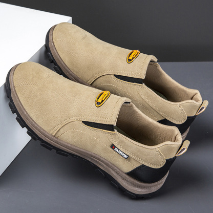 (⏰Limited Time 70% Discount off)Men's Outdoor Breathable Genuine Leather Shoes Non-slip Slip-On Shoes Arch Support Orthopedic Shoes-walkjoyful