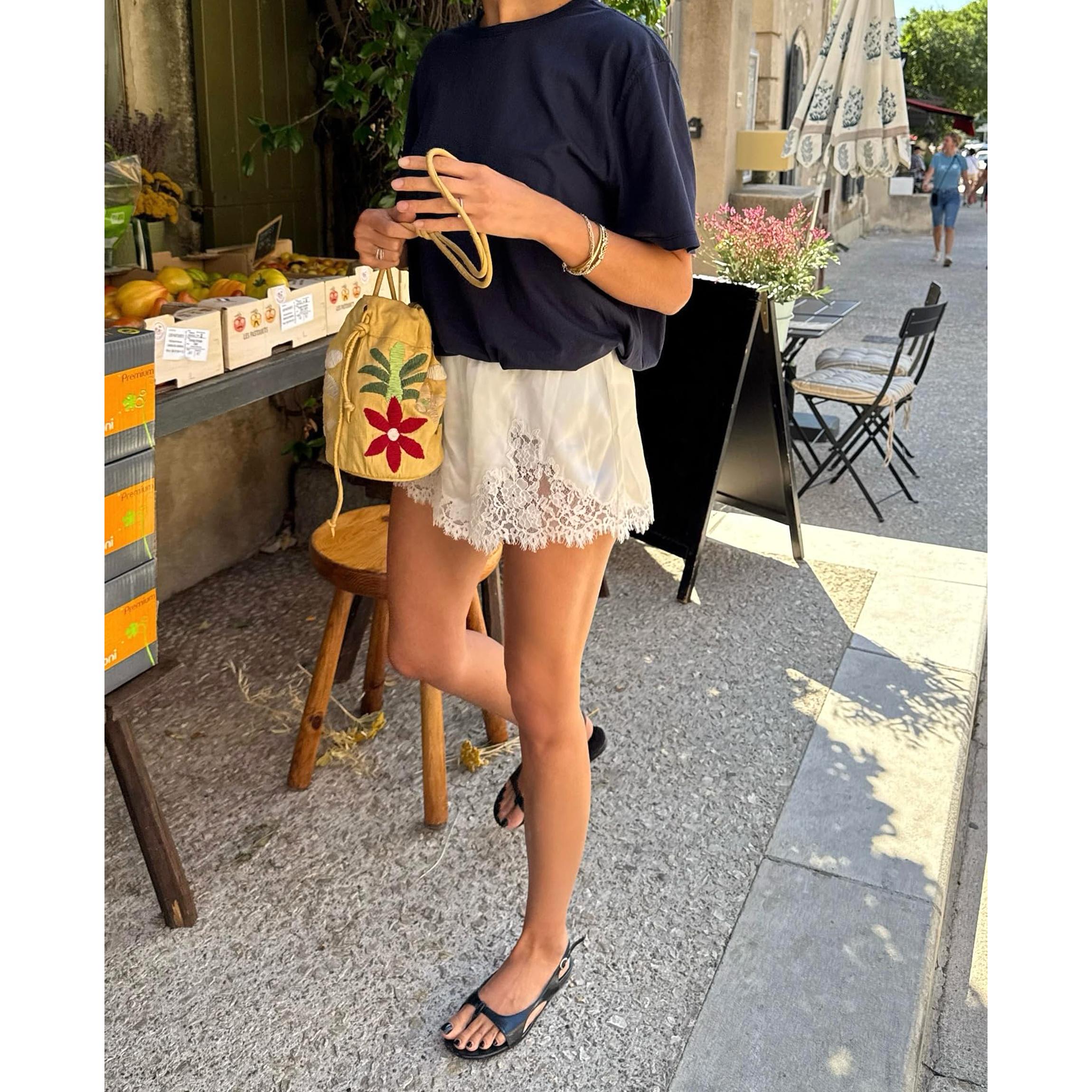 Buenoble Silky Lace Trim Shorts for Women Elegant Satin Lounge Shorts Fall Winter Chic OOTD