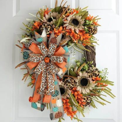 🍁Leopard Sunflower Wreath-Rustic Grapevine Home Decor