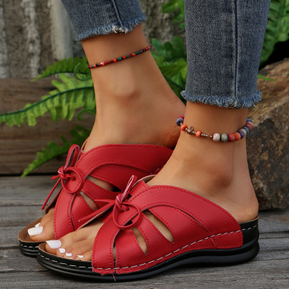 Women Vintage Premium Orthopedic Open Toe Summer Wedges Platform Sandals