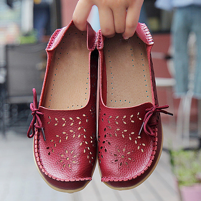 Vanccy- Leather Loafers Flats-walkjoyful
