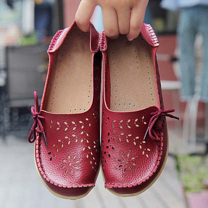 Vanccy- Leather Loafers Flats-walkjoyful