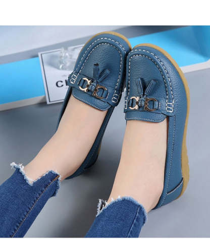Vanccy-Women Flats Ballet Leather Shoes-walkjoyful