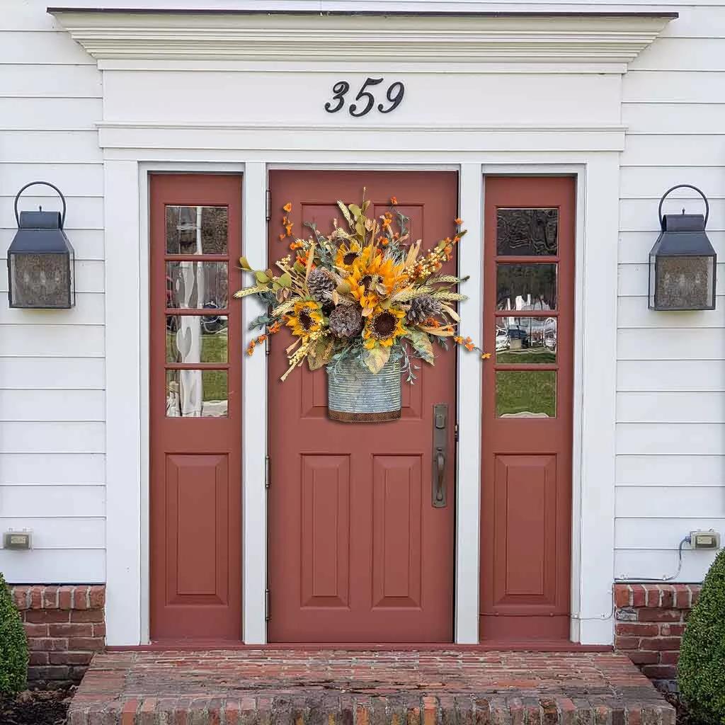 🍁Farmhouse Sunflower Door Wreath