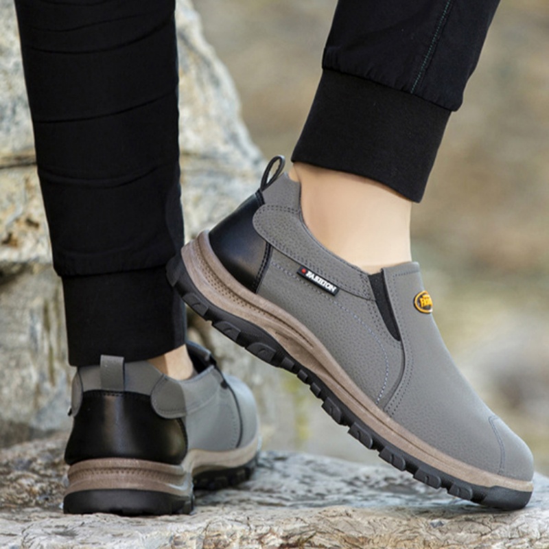 (⏰Limited Time 70% Discount off)Men's Outdoor Breathable Genuine Leather Shoes Non-slip Slip-On Shoes Arch Support Orthopedic Shoes-walkjoyful