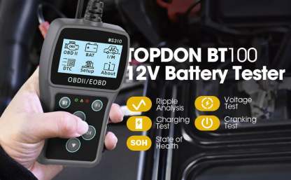 TOPDON  BT100 Car Battery Tester 12V Load Tester