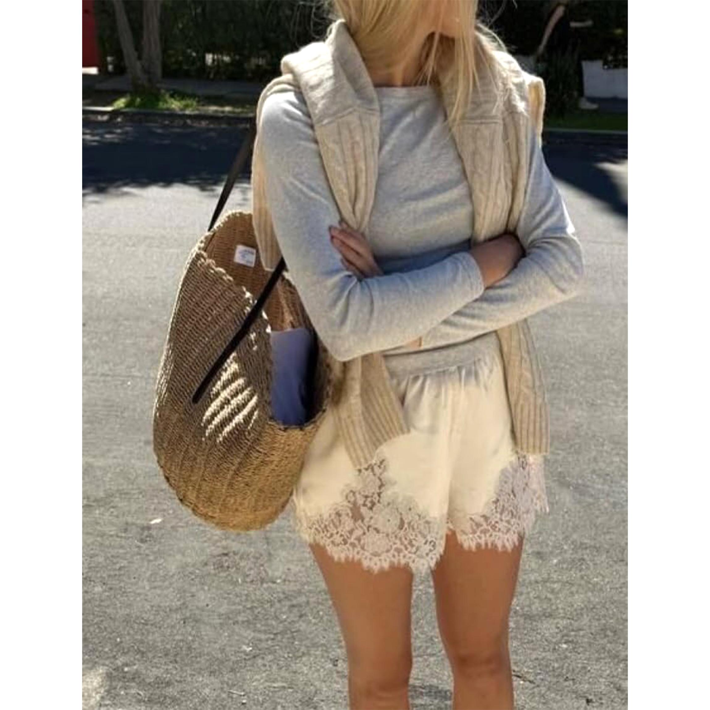 Buenoble Silky Lace Trim Shorts for Women Elegant Satin Lounge Shorts Fall Winter Chic OOTD