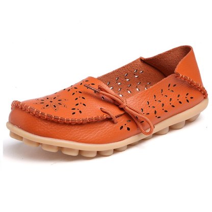 Vanccy- Leather Loafers Flats-walkjoyful