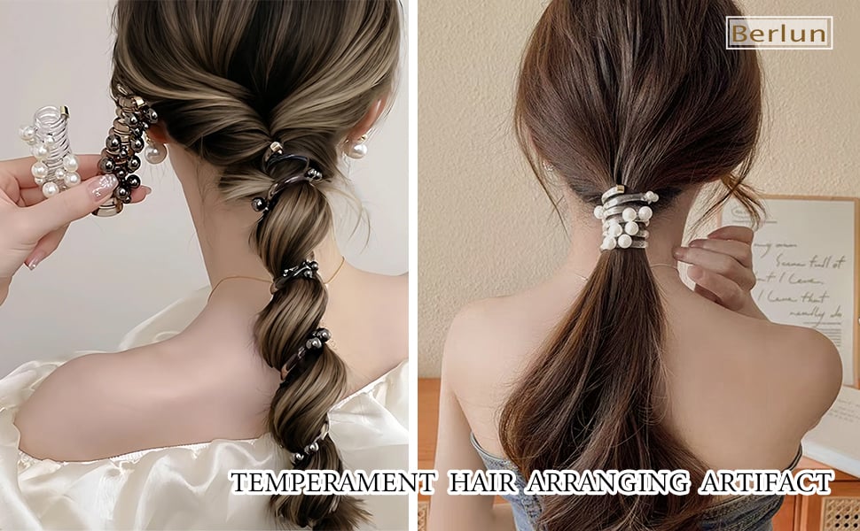  5PCS Spiral Hair Ties For Women Coil Hair Ties Hair Ties Spiral Braided