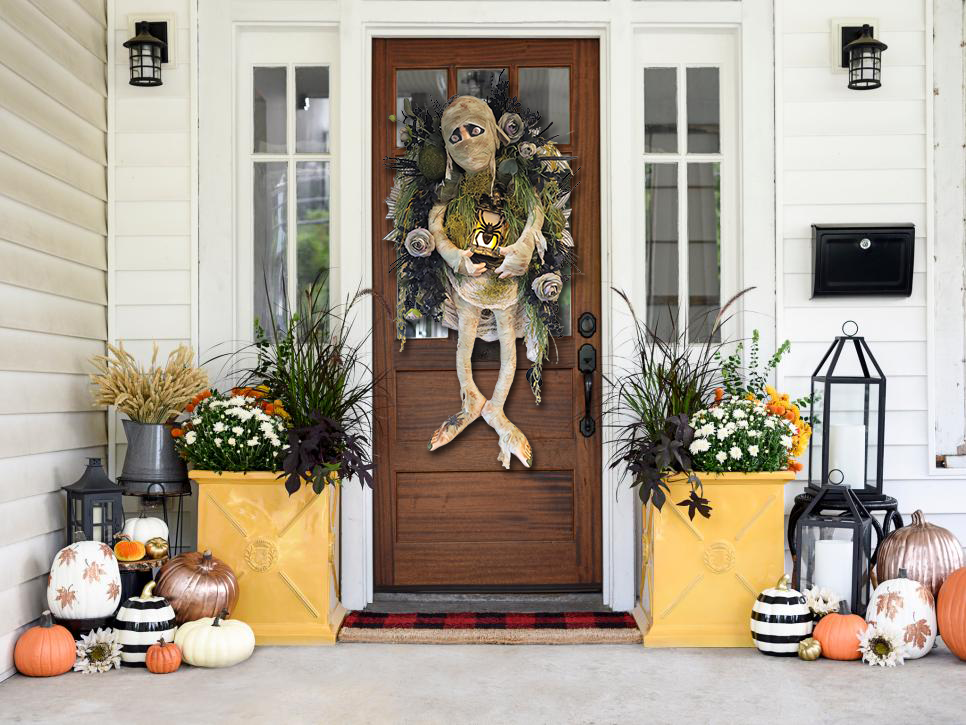 💀Mummy Halloween Wreath