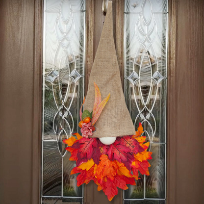 Fall Maple Gnome Front Door Hanger