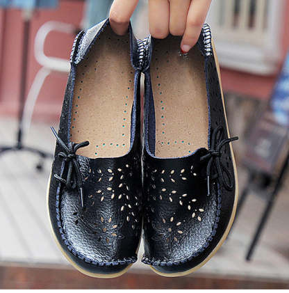 Vanccy- Leather Loafers Flats-walkjoyful