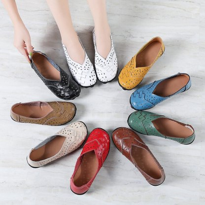 Women Flats Soft Genuine Leather Flat Shoes Woman Loafers-walkjoyful