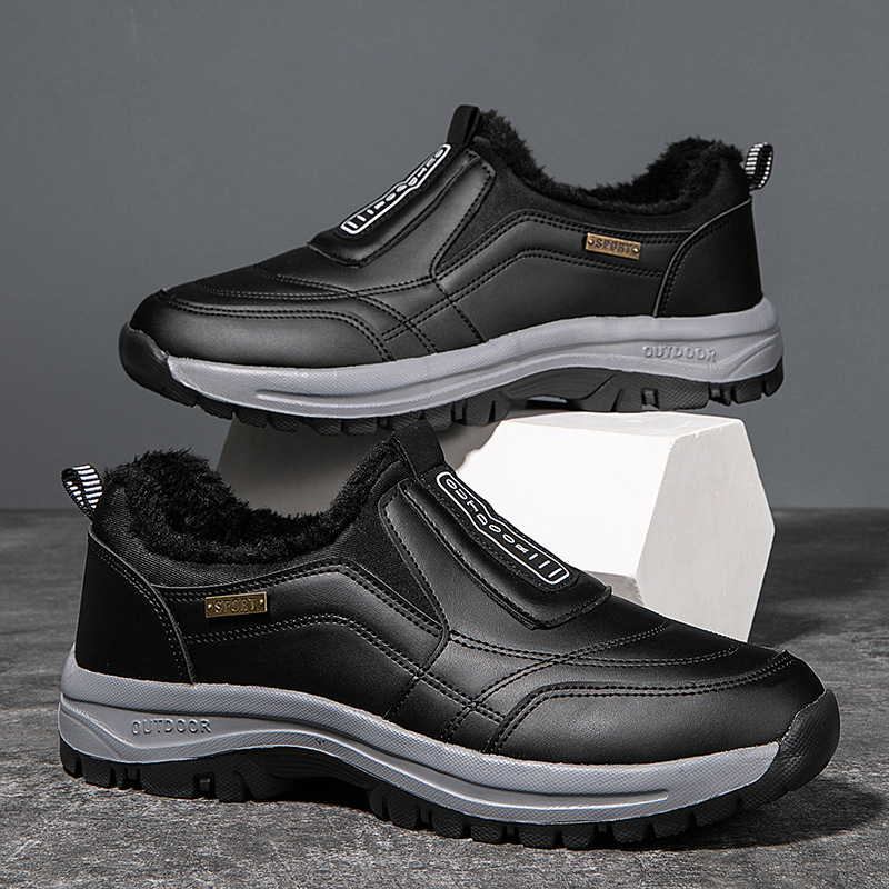 (e??��Best Selling) Men's Comfortable Waterproof Orthopedic Walking Shoes Plus Velvet Shoes