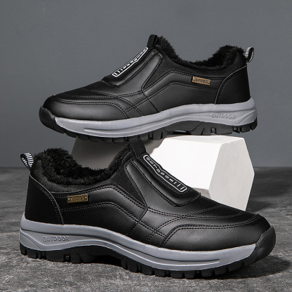 (e??��Best Selling) Men's Comfortable Waterproof Orthopedic Walking Shoes Plus Velvet Shoes