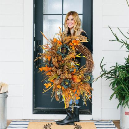 🍁EXTRA LARGE Fall Grapevine Wreath - Single or Double Door Design