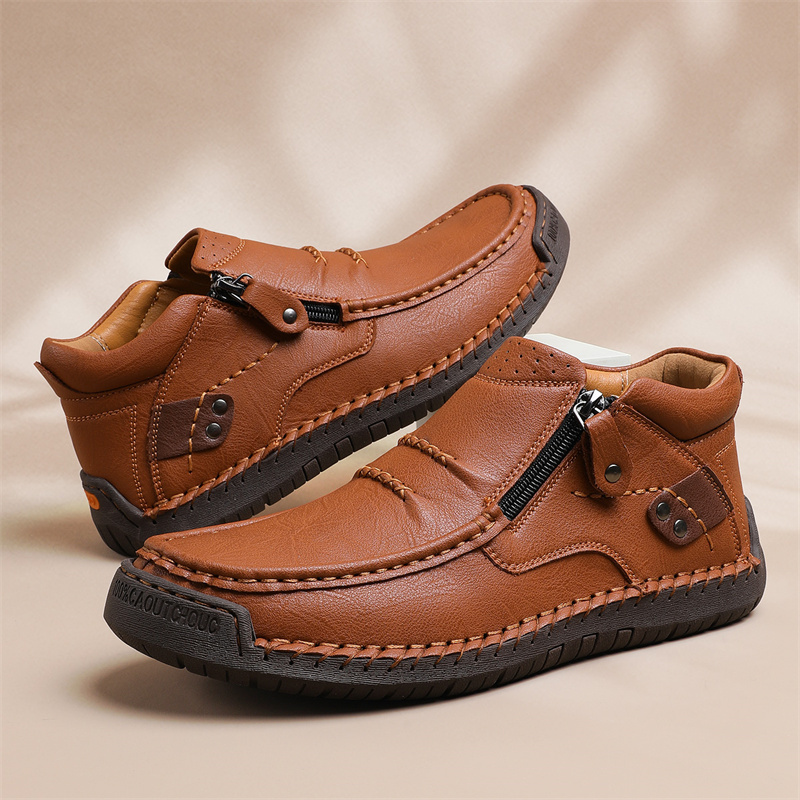 (🔥Lowest Price) Men's Waterproof Non-slip Wide Roe Handmade Cowhide Shoes Slip-on Orthopedic Shoes Driving Shoes, Suitable For Any Scene(🔥Free Orthopedic Insole)