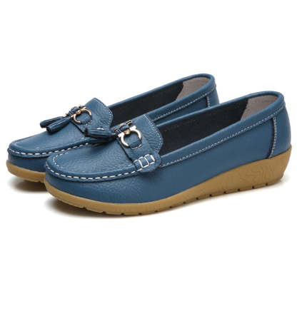 Vanccy-Women Flats Ballet Leather Shoes-walkjoyful
