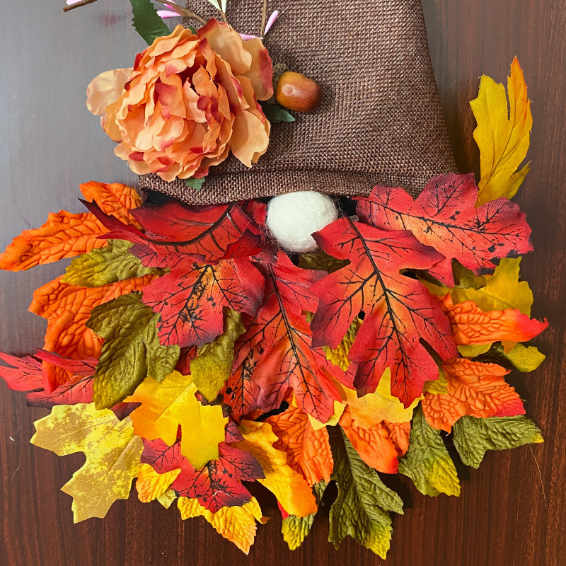 Fall Maple Gnome Front Door Hanger