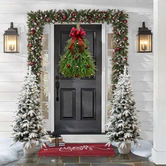 Handmade Christmas Tree Wreath for Front Door