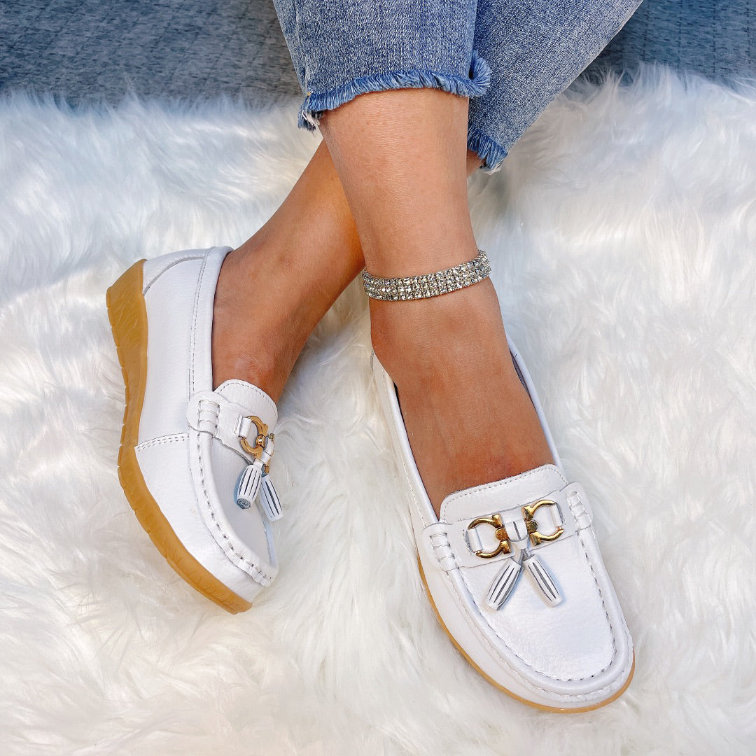 Vanccy-Women Flats Ballet Leather Shoes-walkjoyful