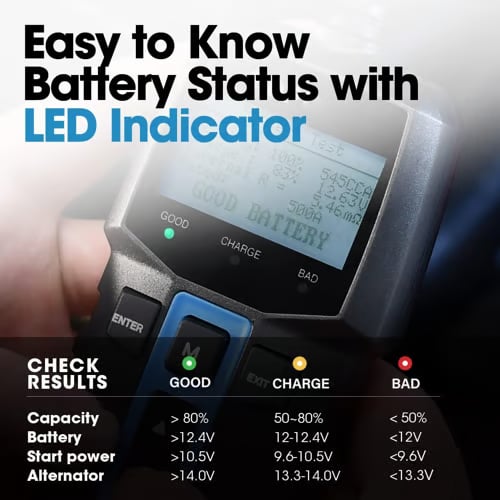 TOPDON  BT100 Car Battery Tester 12V Load Tester